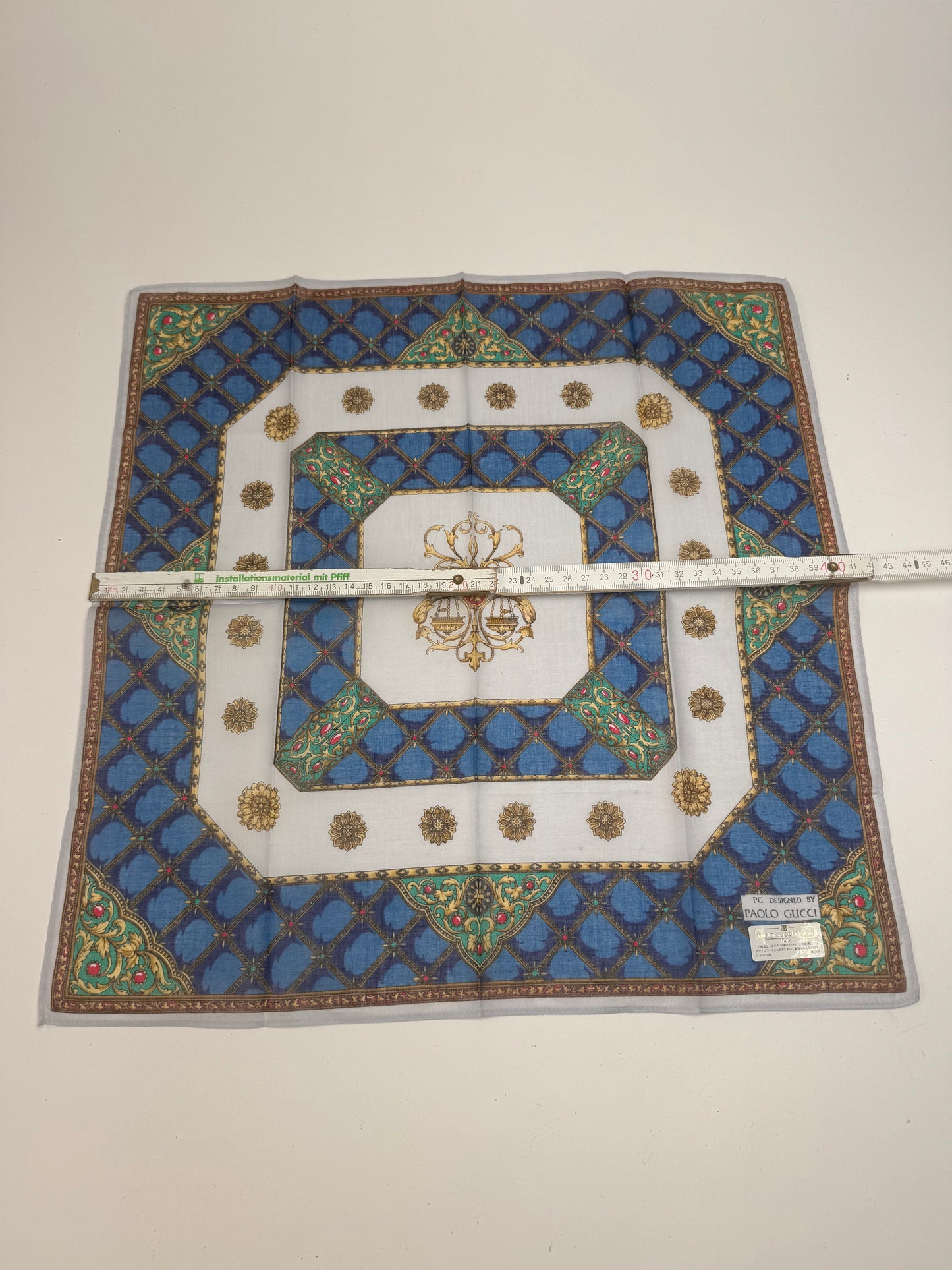 Vintage Gucci Scarf Blue Green