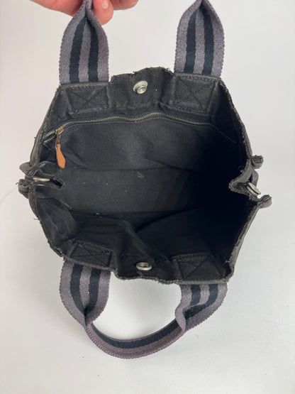 Vintage Hermes Canvas Mini Tote Bag Black