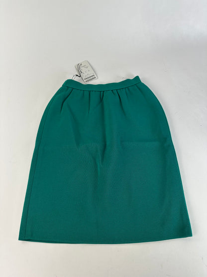 Vintage Yves Saint Laurent Wool Pencil Skirt Emerald Green New With Tags