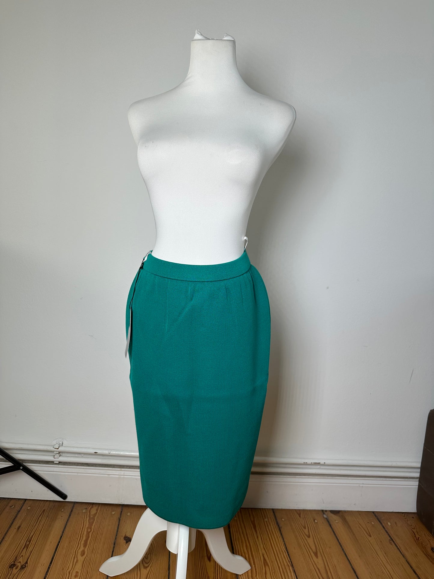 Vintage Yves Saint Laurent Wool Pencil Skirt Emerald Green New With Tags