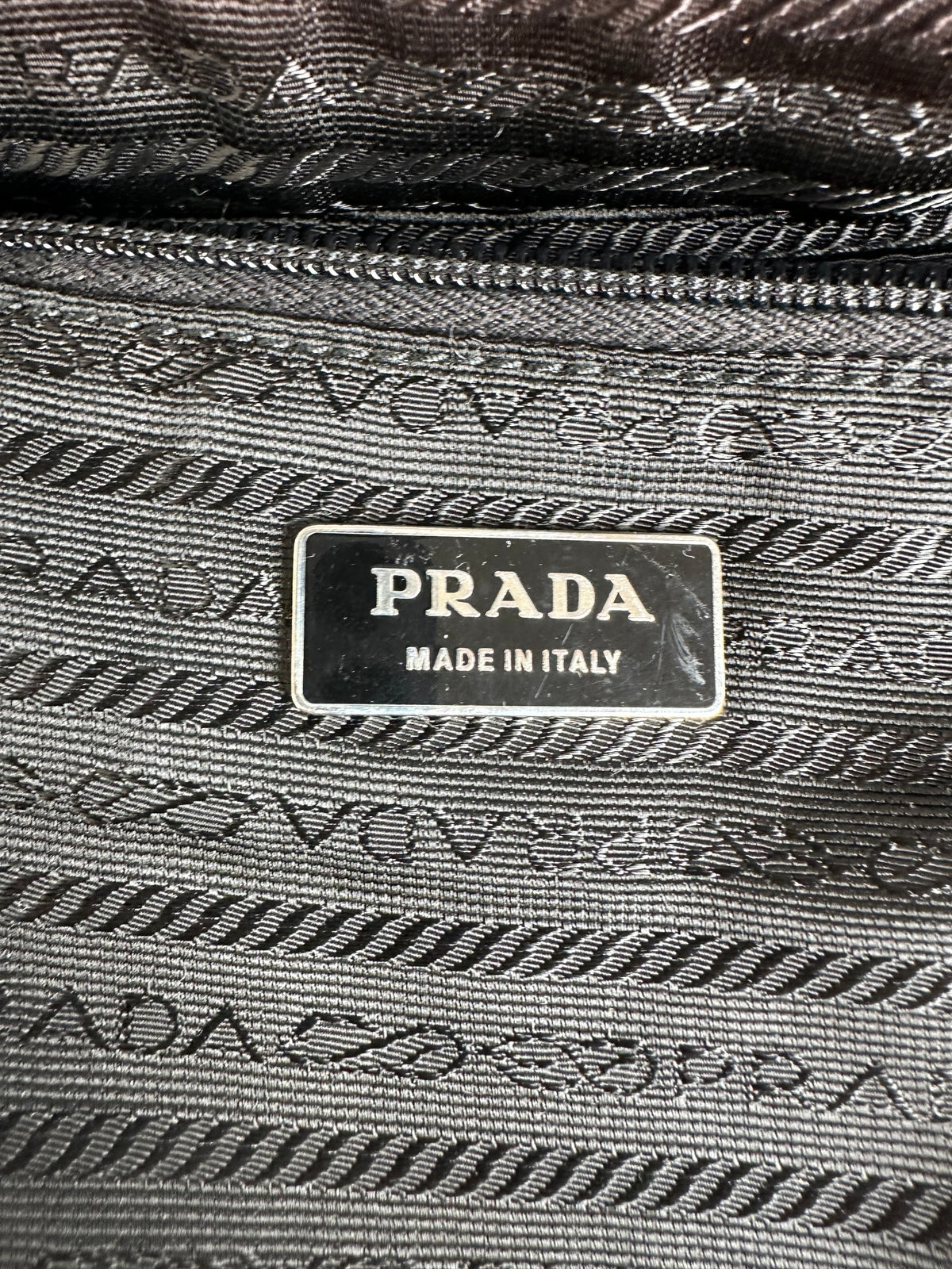Vintage Prada Double Zip Leather Top-Handle Bag Dark Purple