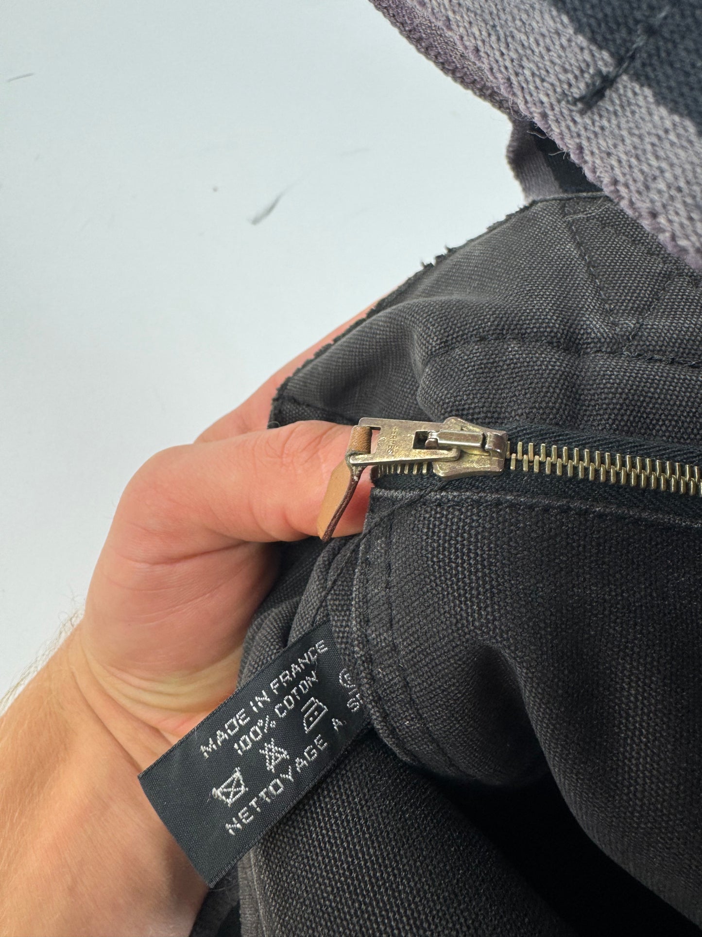 Vintage Hermes Canvas Mini Tote Bag Black