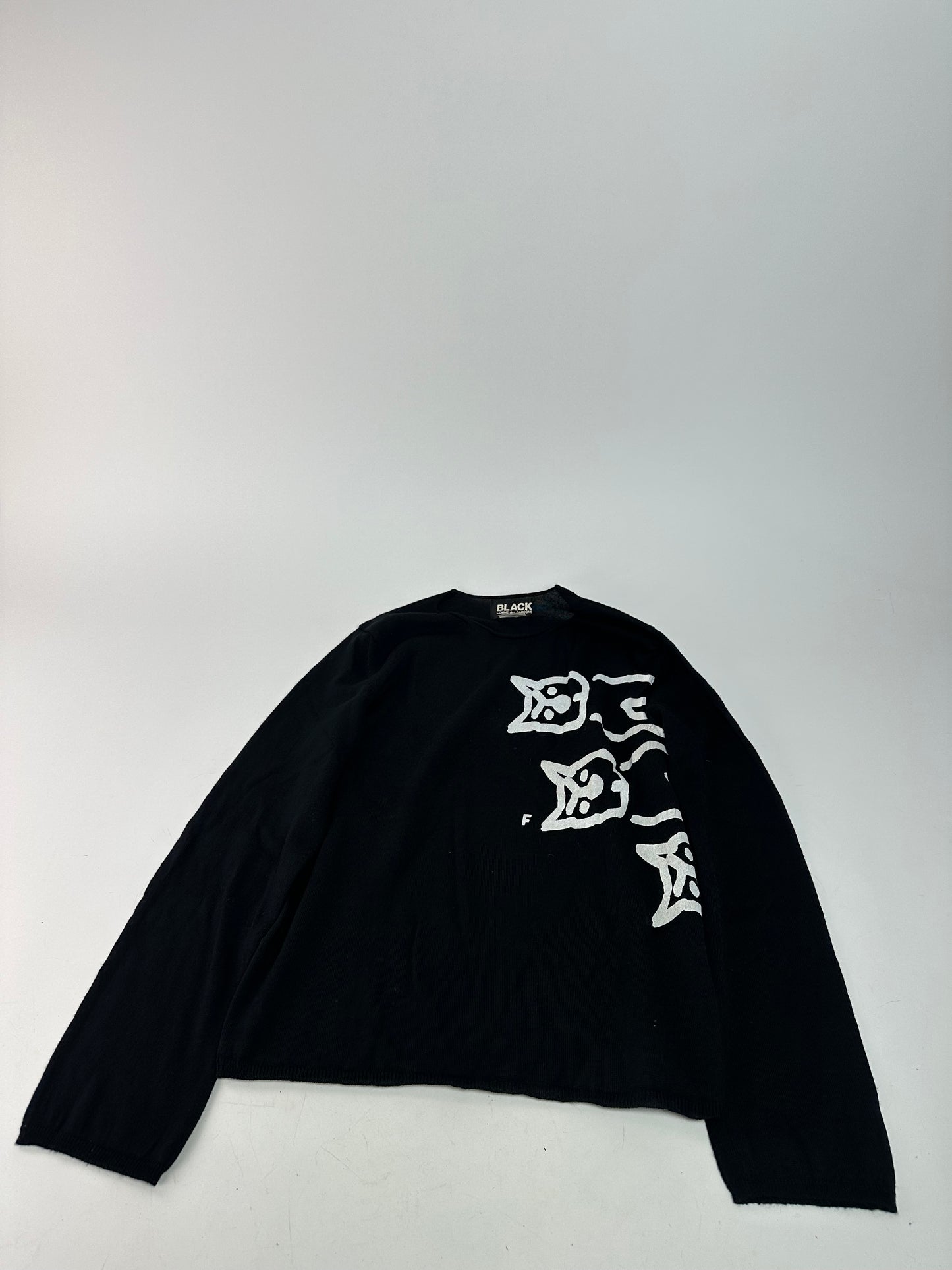 Vintage Comme Des Garçons Wool Crewneck Black white M