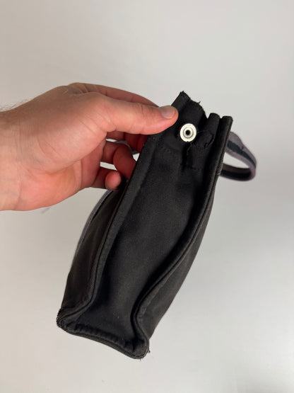 Vintage Hermes Canvas Mini Tote Bag Black