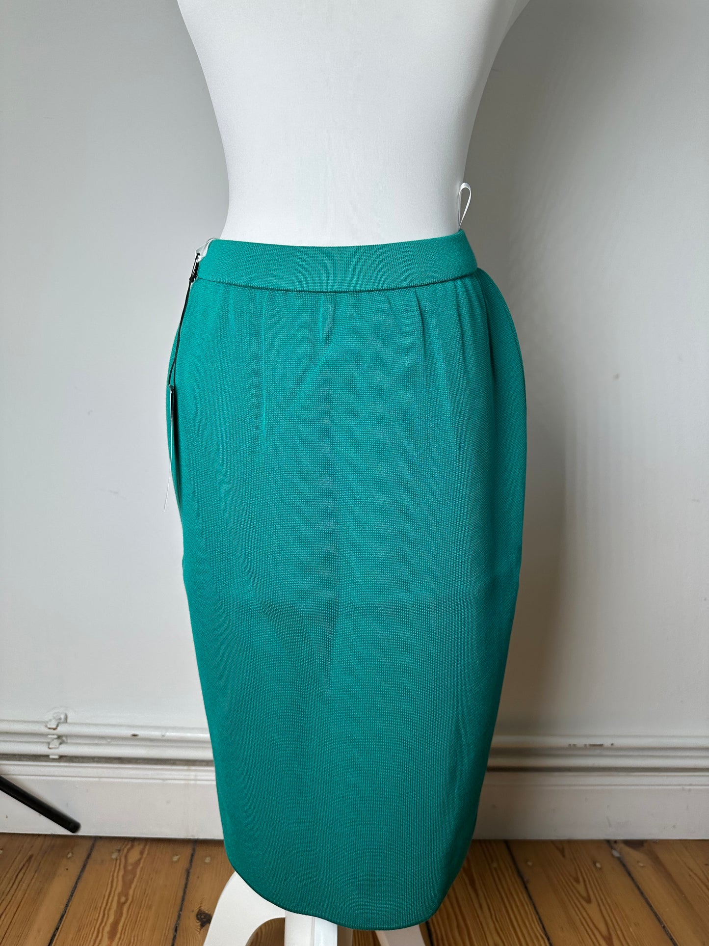 Vintage Yves Saint Laurent Wool Pencil Skirt Emerald Green New With Tags