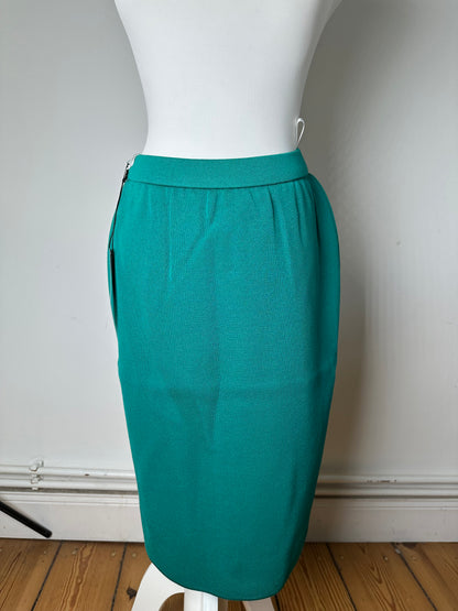 Vintage Yves Saint Laurent Wool Pencil Skirt Emerald Green New With Tags