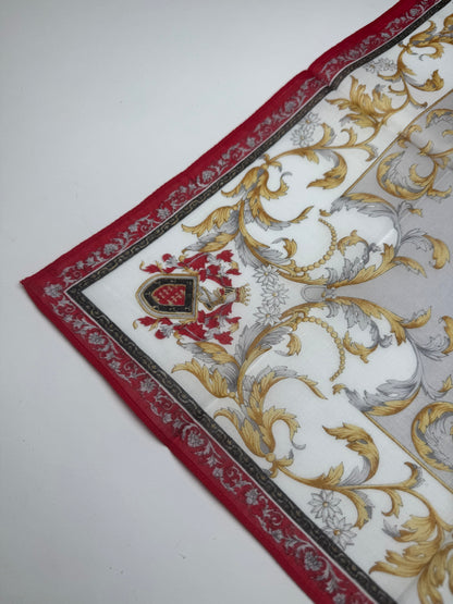 Vintage Gucci Scarf Red Gold Grey