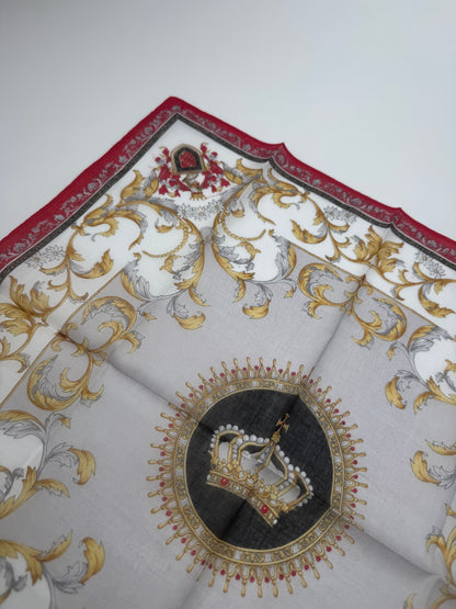 Vintage Gucci Scarf Red Gold Grey