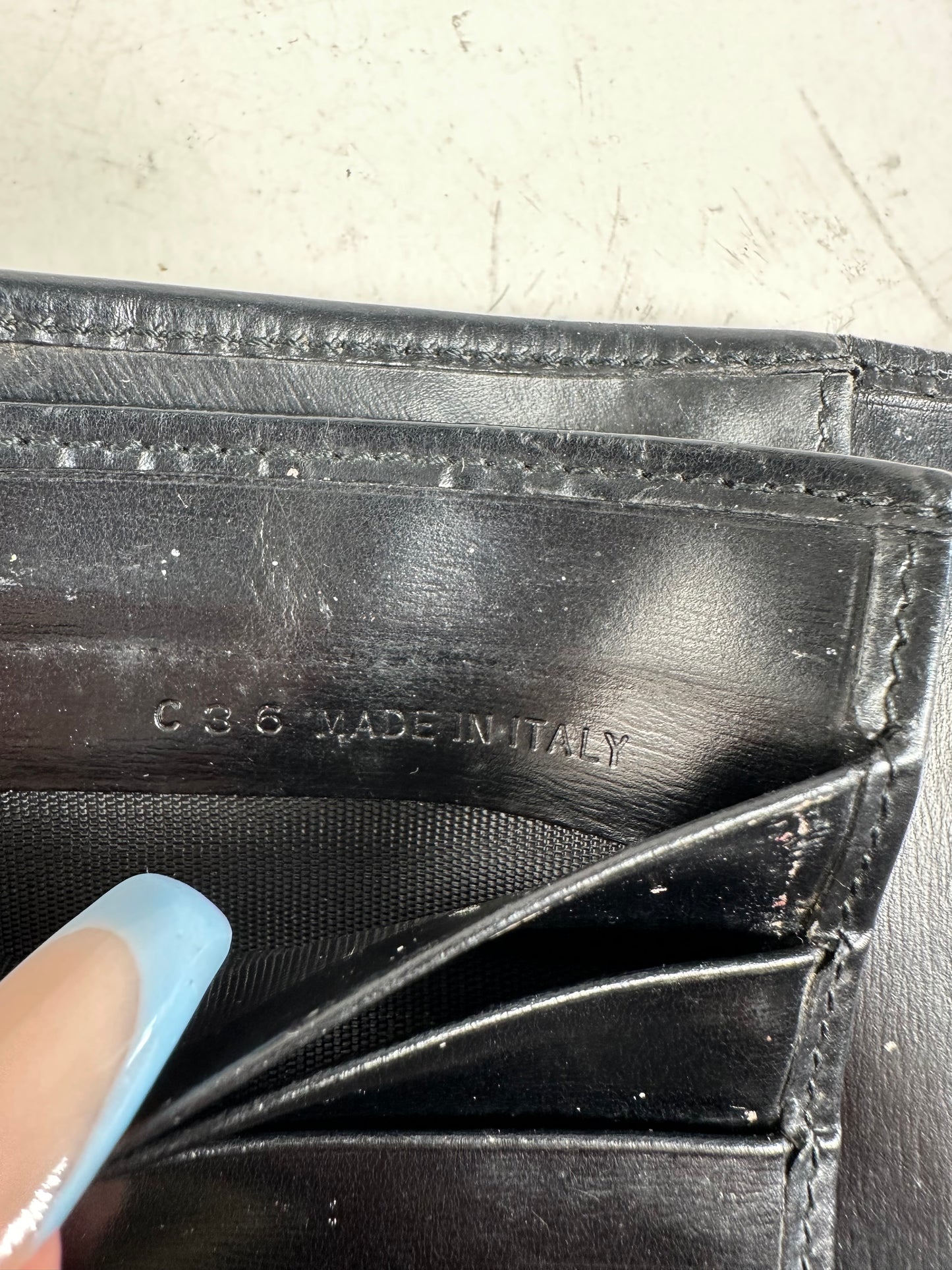 Vintage Cartier Leather Long Wallet Black Gold
