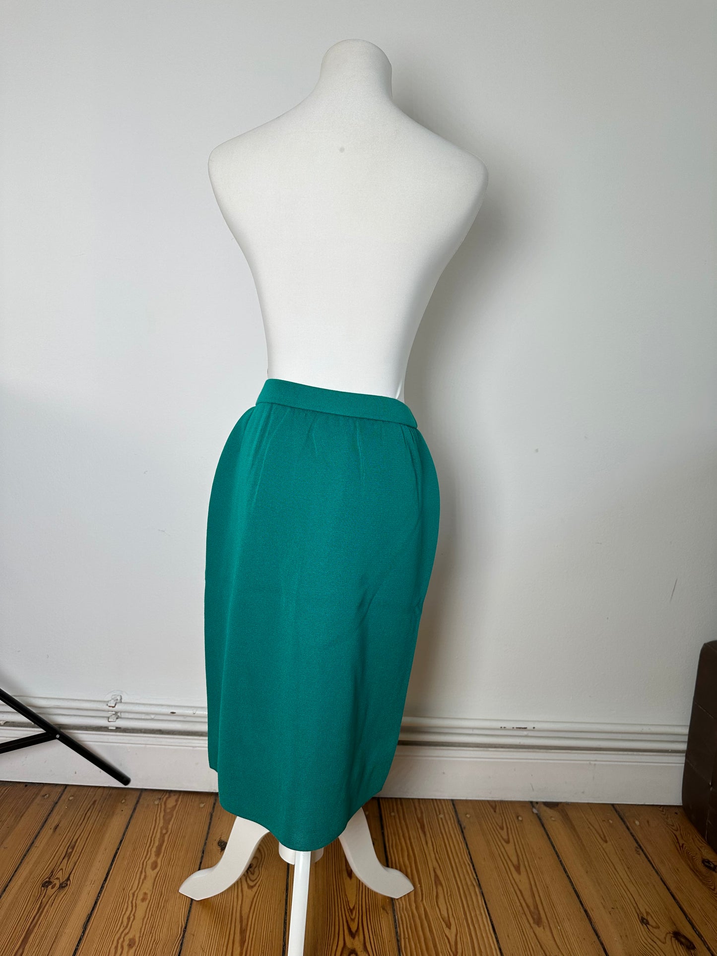 Vintage Yves Saint Laurent Wool Pencil Skirt Emerald Green New With Tags