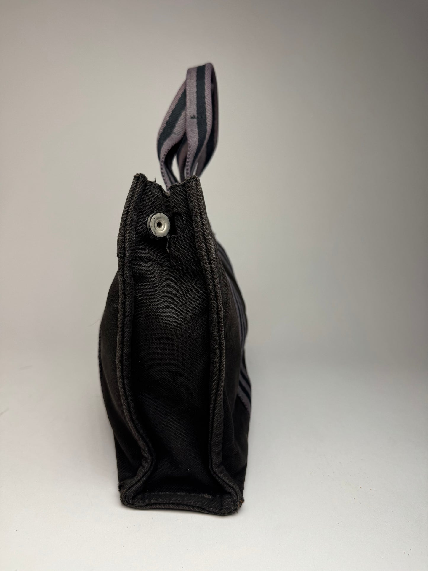 Vintage Hermes Canvas Mini Tote Bag Black