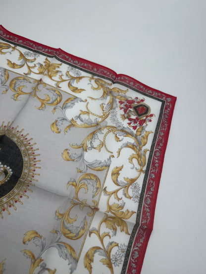 Vintage Gucci Scarf Red Gold Grey