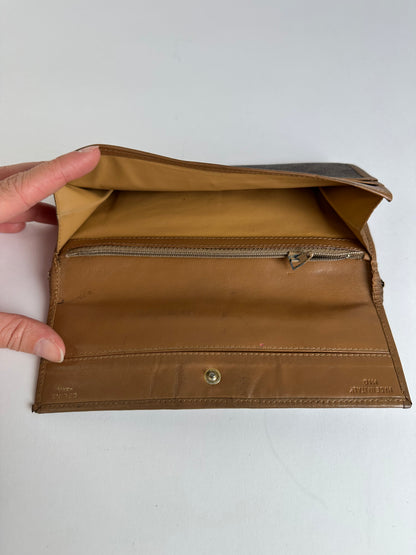 Vintage Celine Macadam Canvas Bifold Wallet Brown Gold