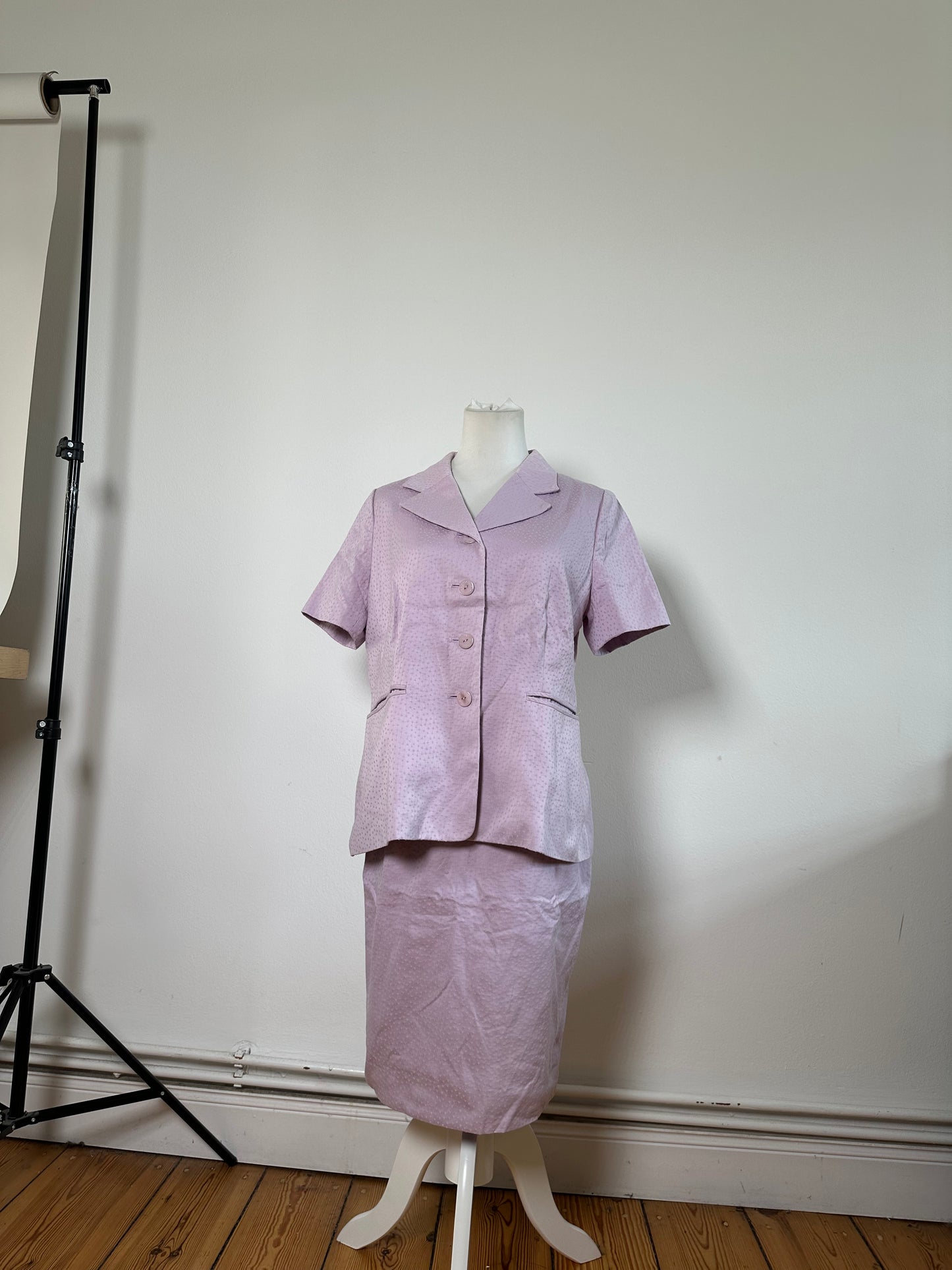 Vintage Givenchy Textured Silk Blend Twin Set Blazer Lavender S