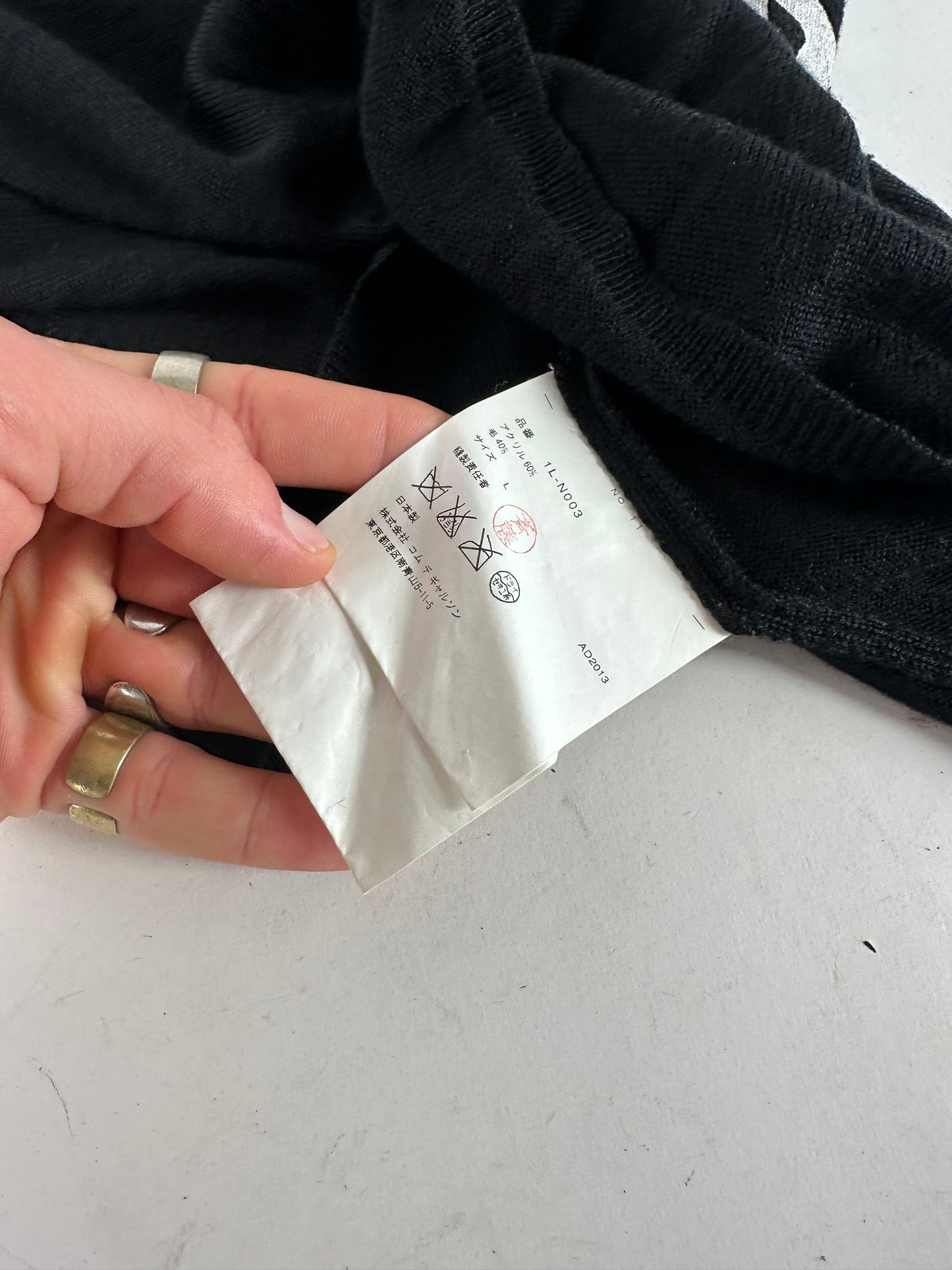 Vintage Comme Des Garçons Wool Crewneck Black white M