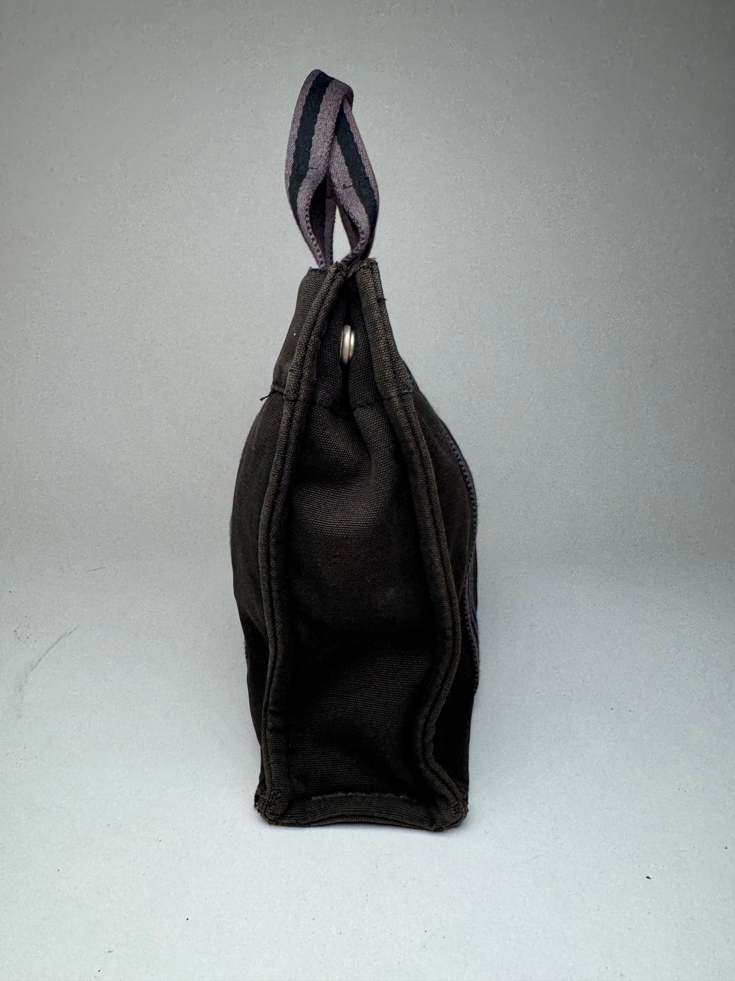 Vintage Hermes Canvas Mini Tote Bag Black