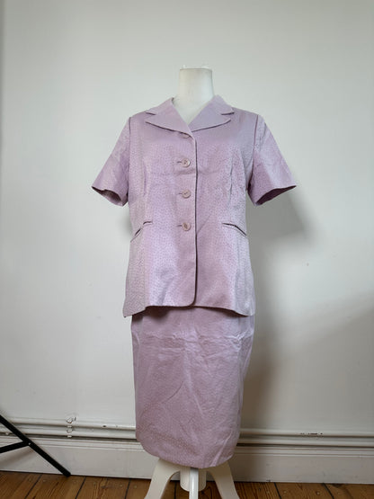 Vintage Givenchy Textured Silk Blend Twin Set Blazer Lavender S