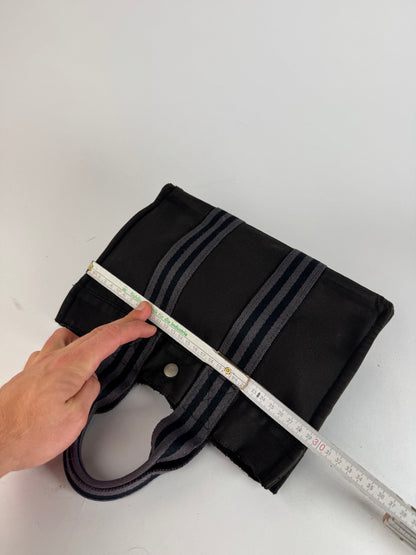 Vintage Hermes Canvas Mini Tote Bag Black