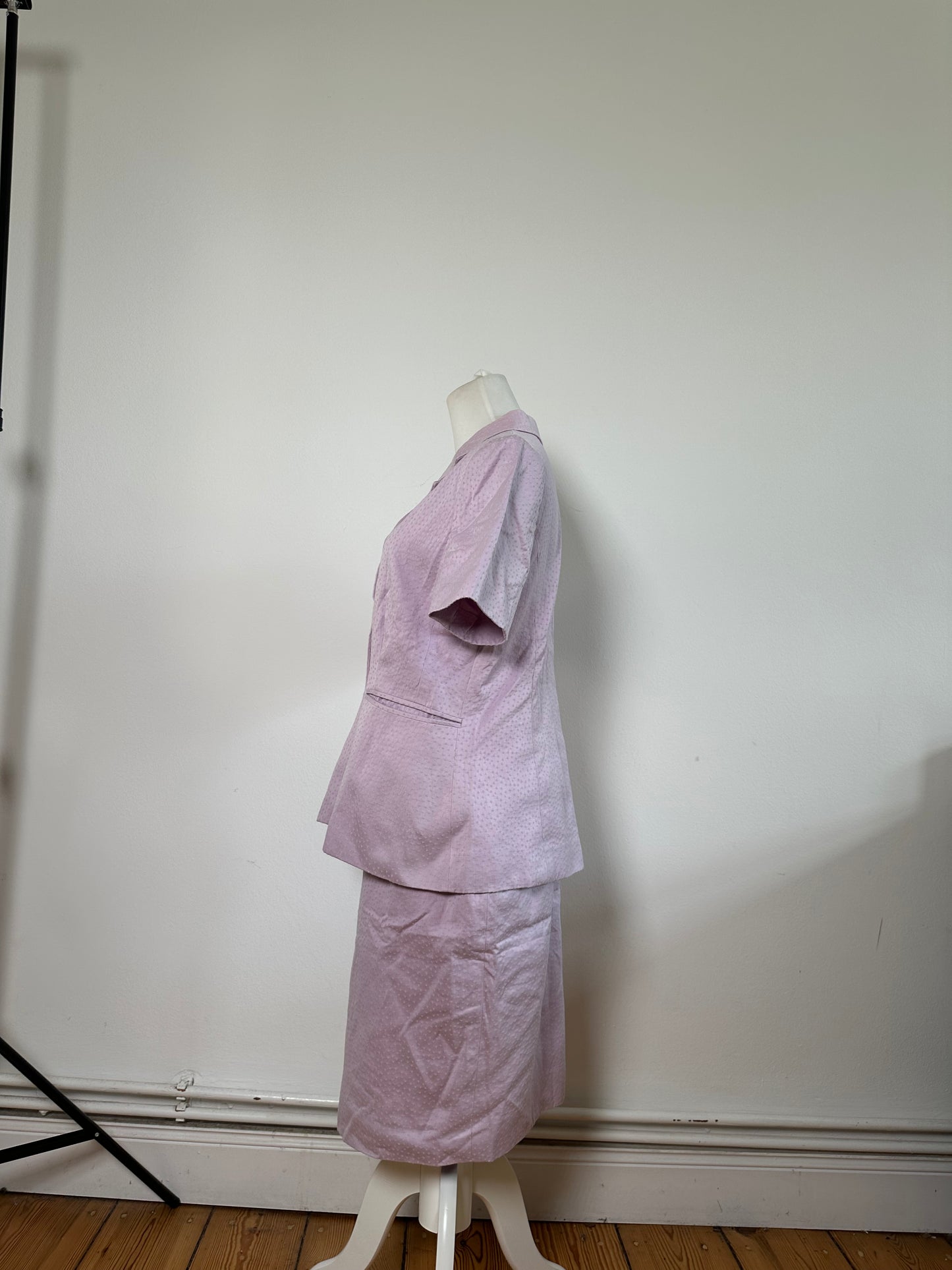 Vintage Givenchy Textured Silk Blend Twin Set Blazer Lavender S