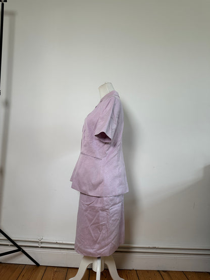 Vintage Givenchy Textured Silk Blend Twin Set Blazer Lavender S