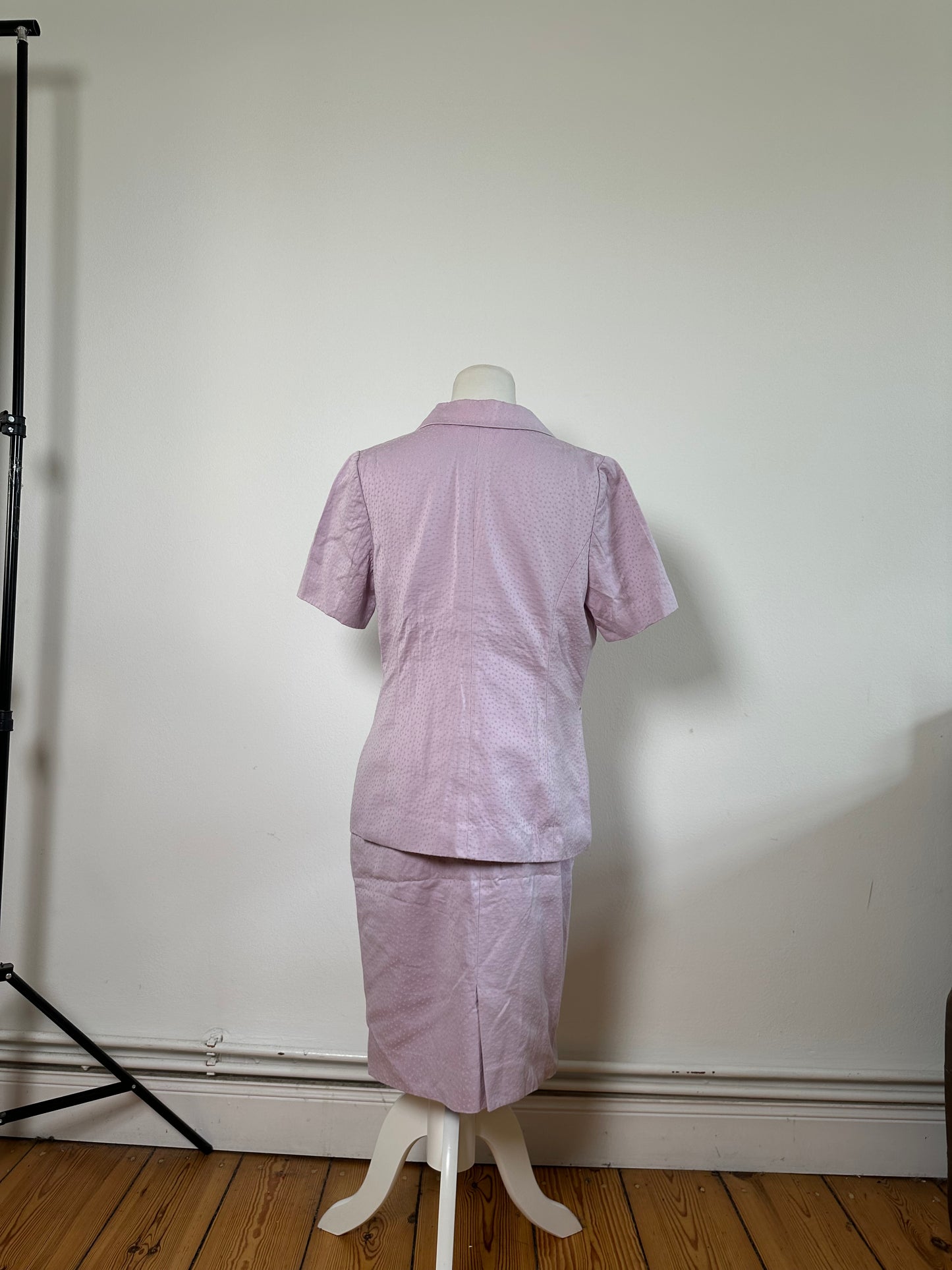 Vintage Givenchy Textured Silk Blend Twin Set Blazer Lavender S