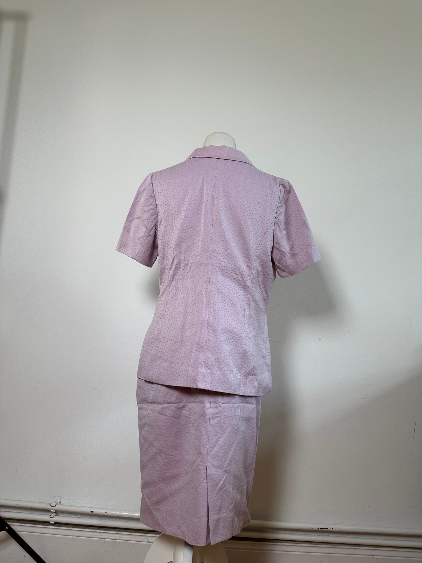 Vintage Givenchy Textured Silk Blend Twin Set Blazer Lavender S