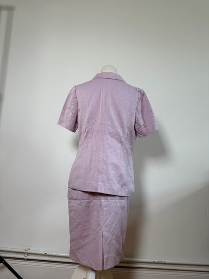 Vintage Givenchy Textured Silk Blend Twin Set Blazer Lavender S