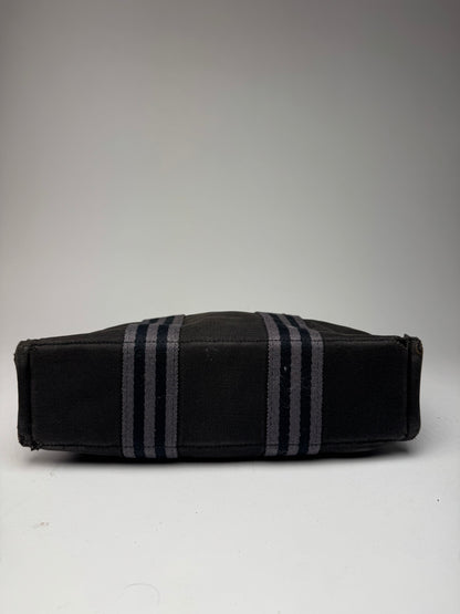 Vintage Hermes Canvas Mini Tote Bag Black