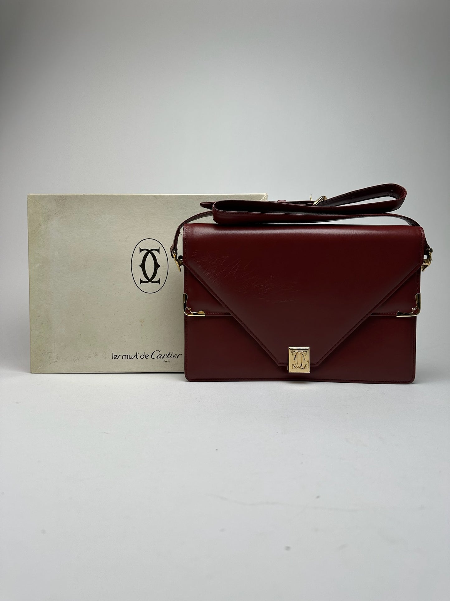 Vintage Cartier leather bag burgundy