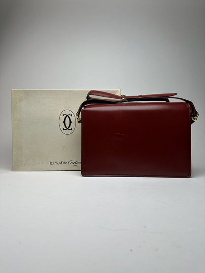 Vintage Cartier leather bag burgundy
