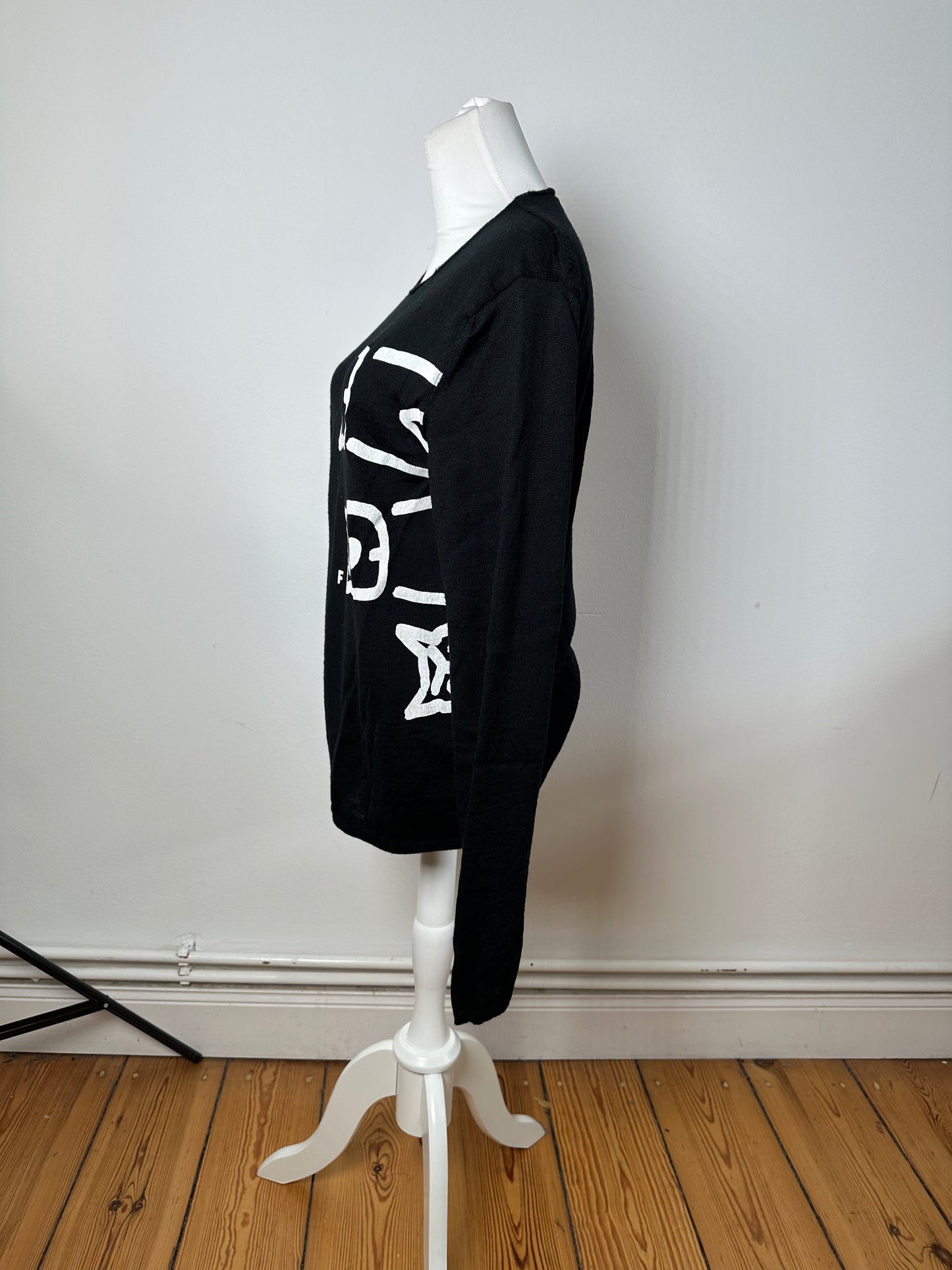 Vintage Comme Des Garçons Wool Crewneck Black white M