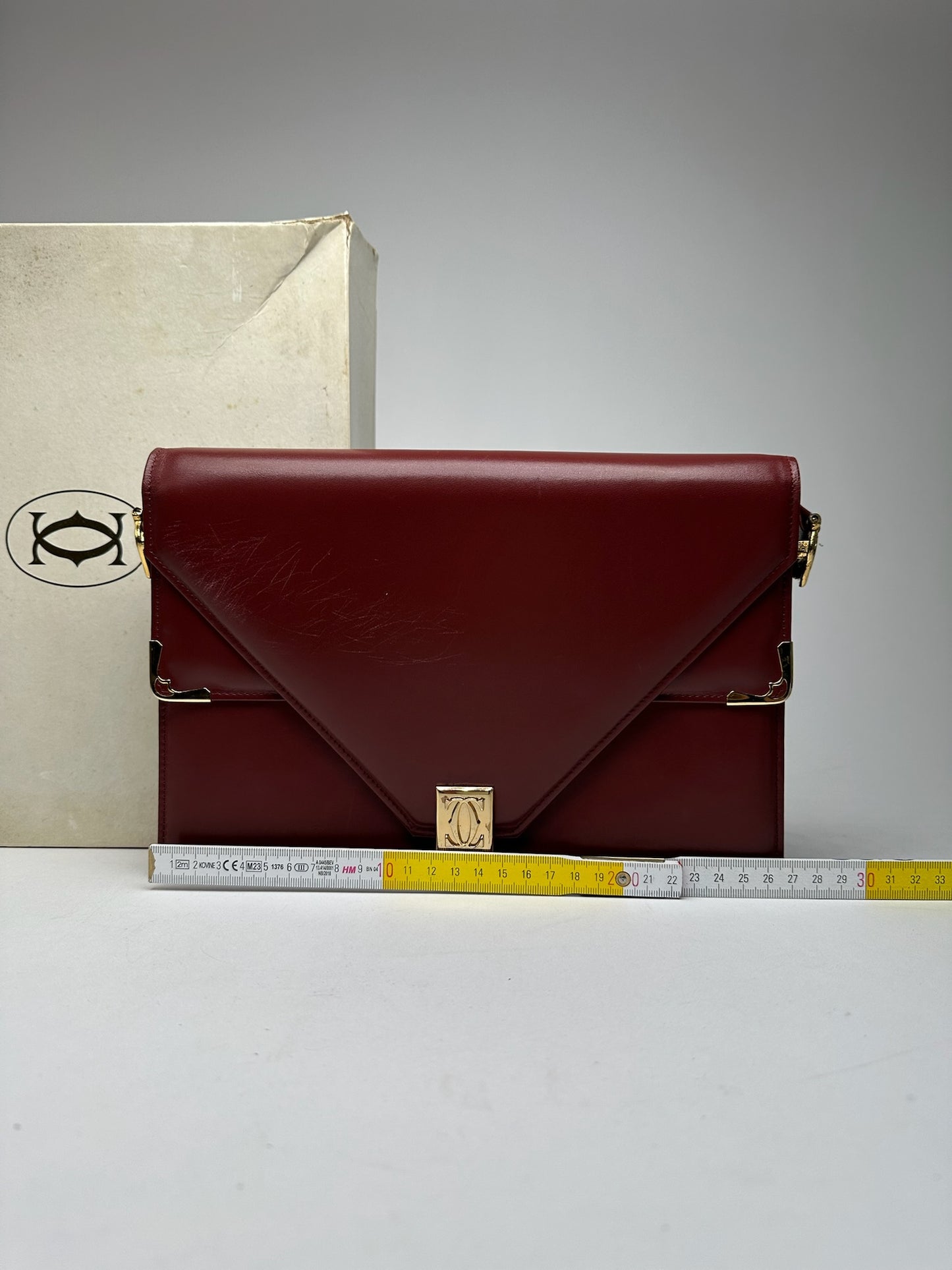 Vintage Cartier leather bag burgundy