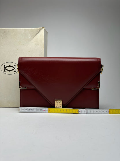 Vintage Cartier leather bag burgundy