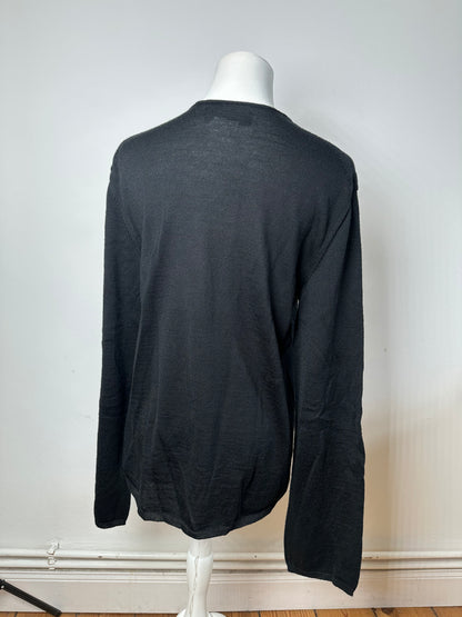 Vintage Comme Des Garçons Wool Crewneck Black white M