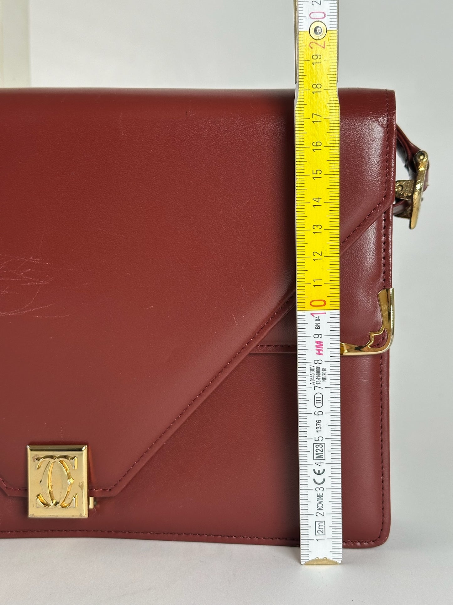 Vintage Cartier leather bag burgundy