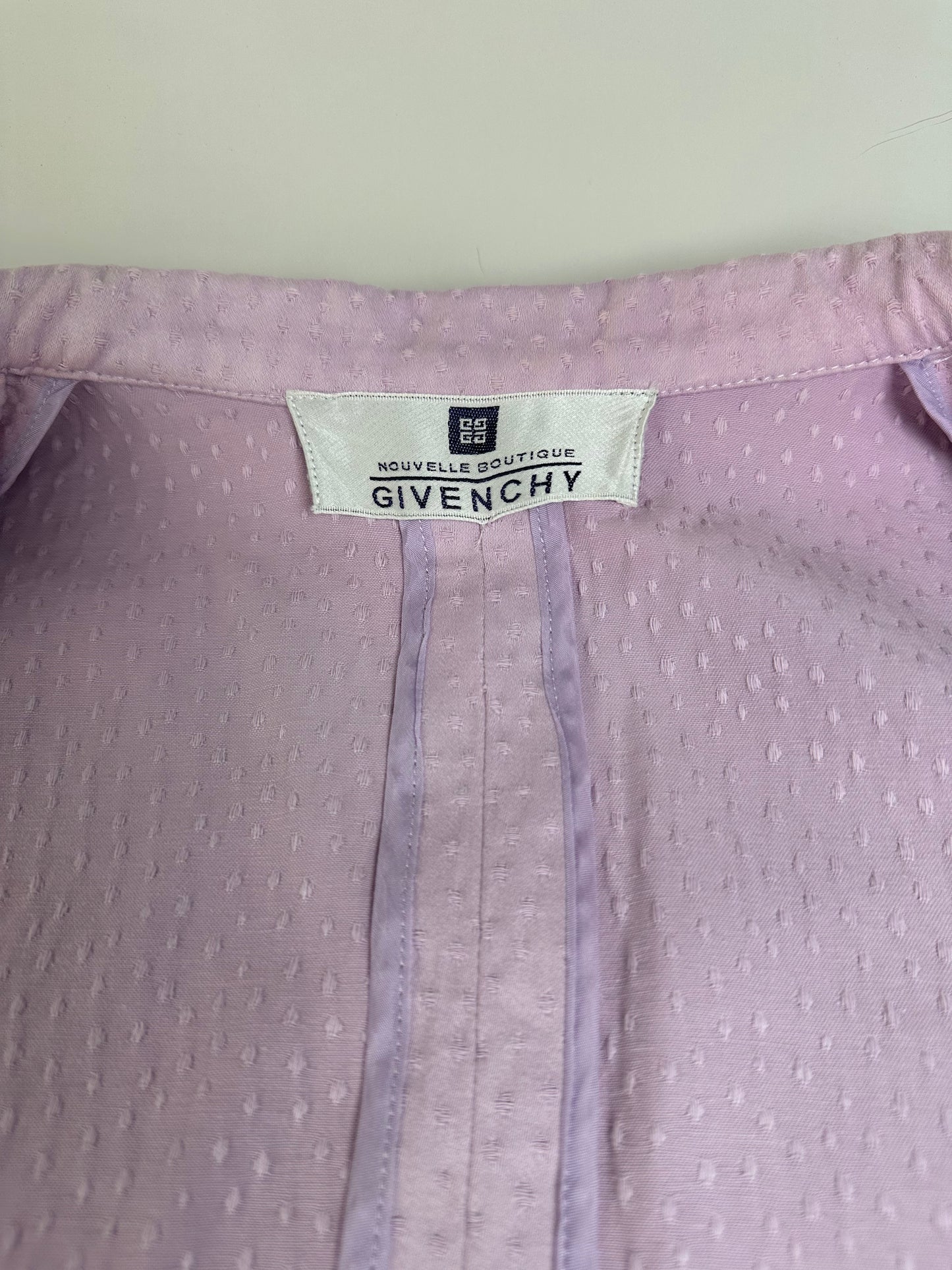 Vintage Givenchy Textured Silk Blend Twin Set Blazer Lavender S