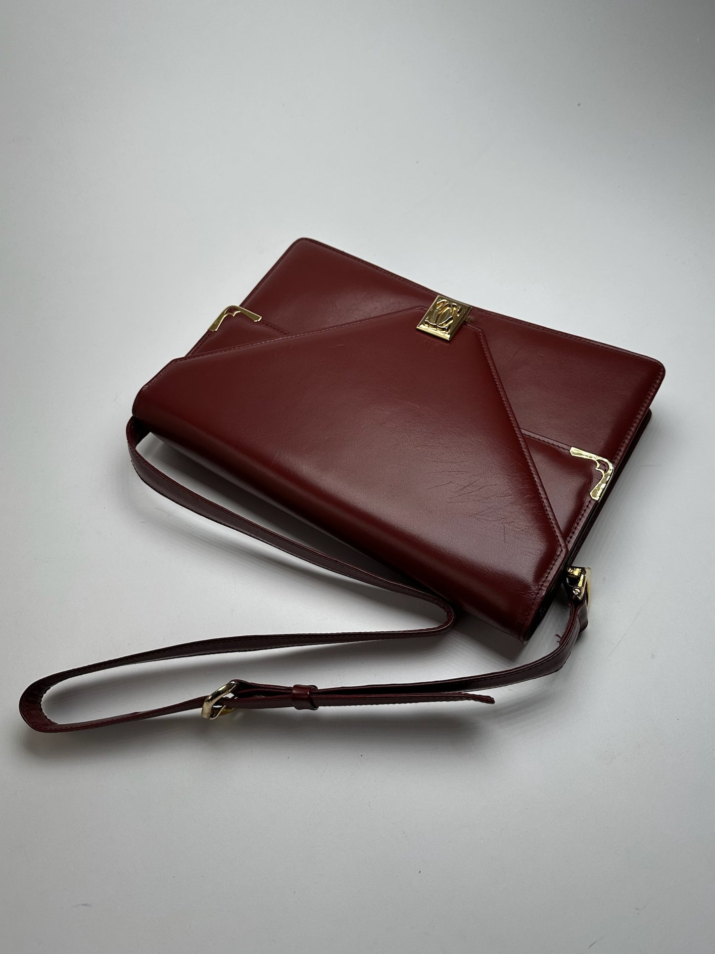 Vintage Cartier leather bag burgundy