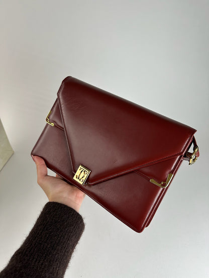 Vintage Cartier leather bag burgundy