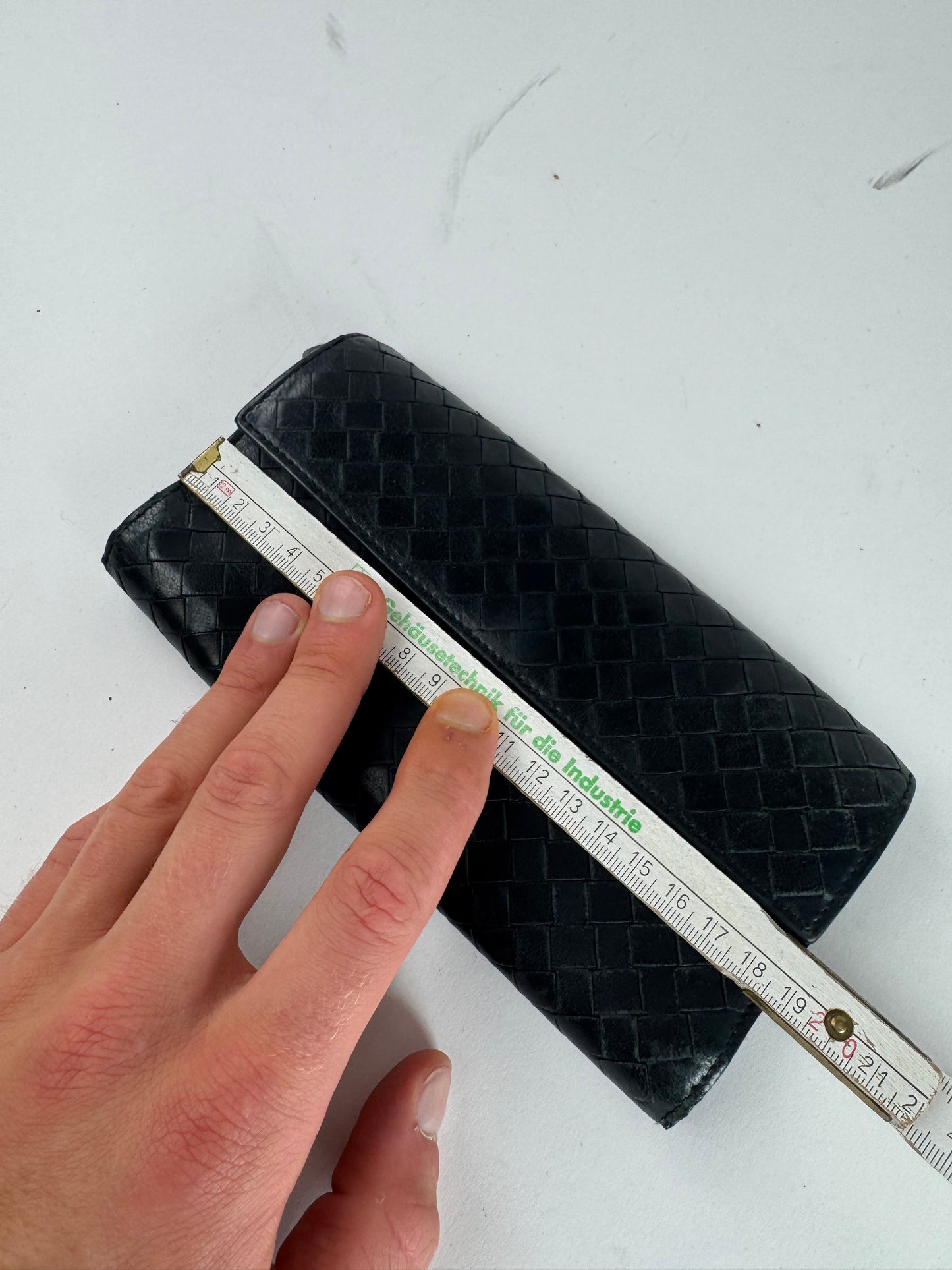 Vintage Bottega Veneta Intrecciato Leather Wallet Black