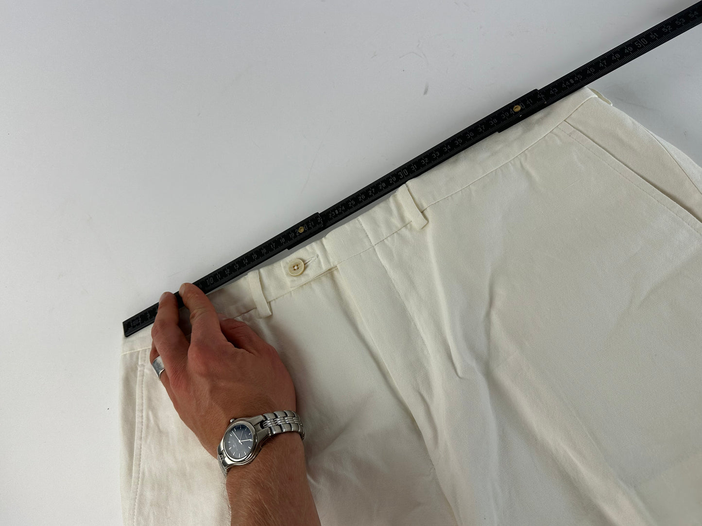 Vintage Gucci Cotton Tailored Shorts Ivory