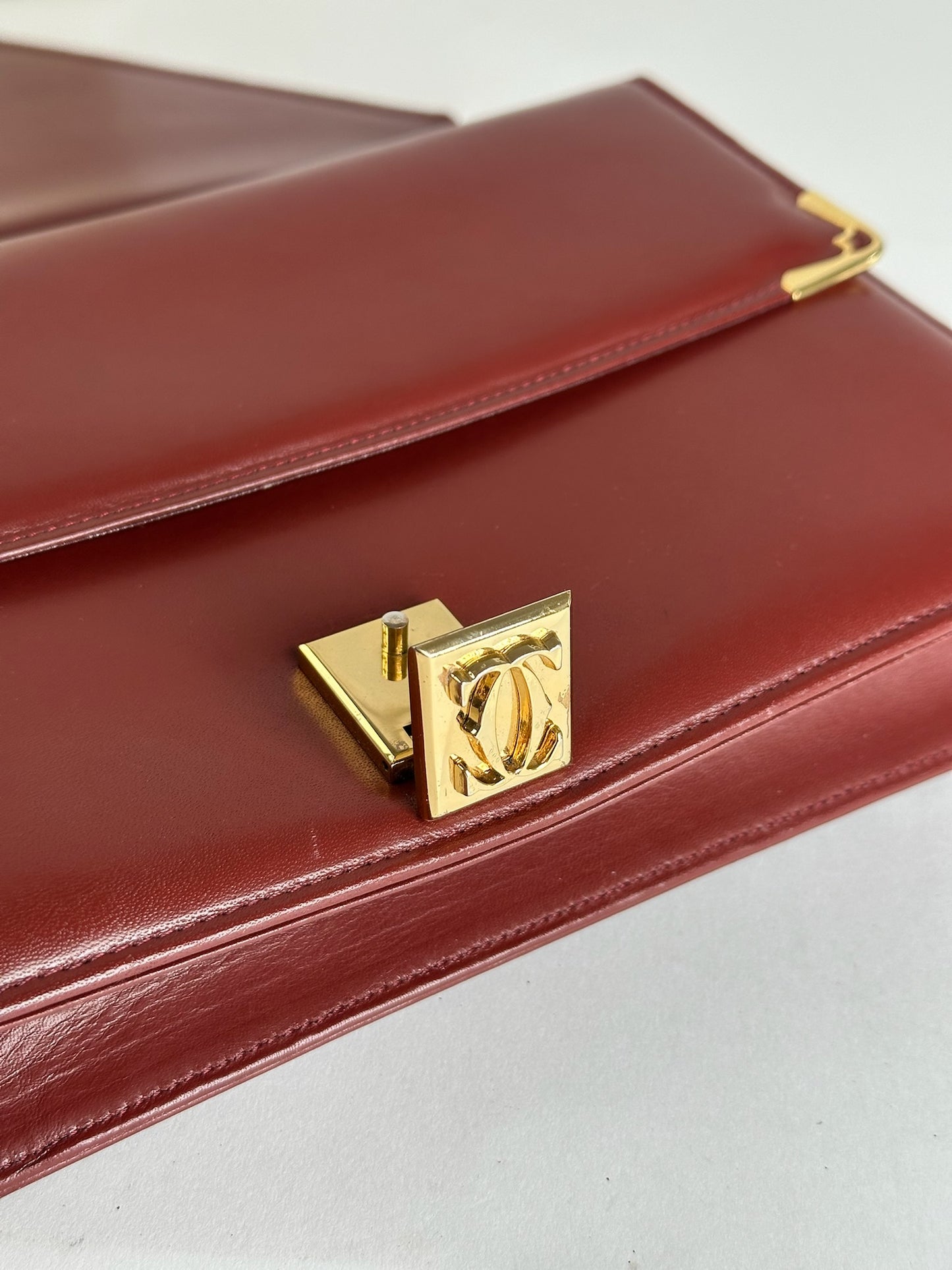Vintage Cartier leather bag burgundy