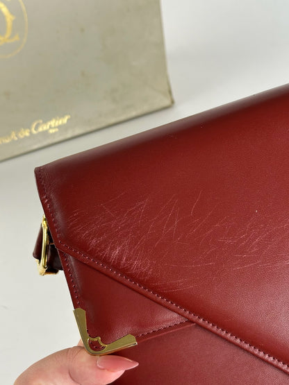 Vintage Cartier leather bag burgundy
