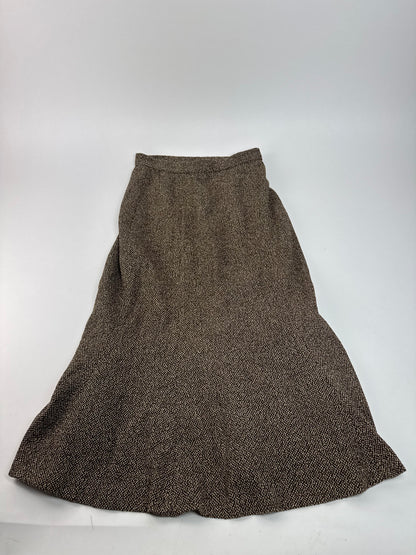 Vintage Fendi Roma wool skirt brown M