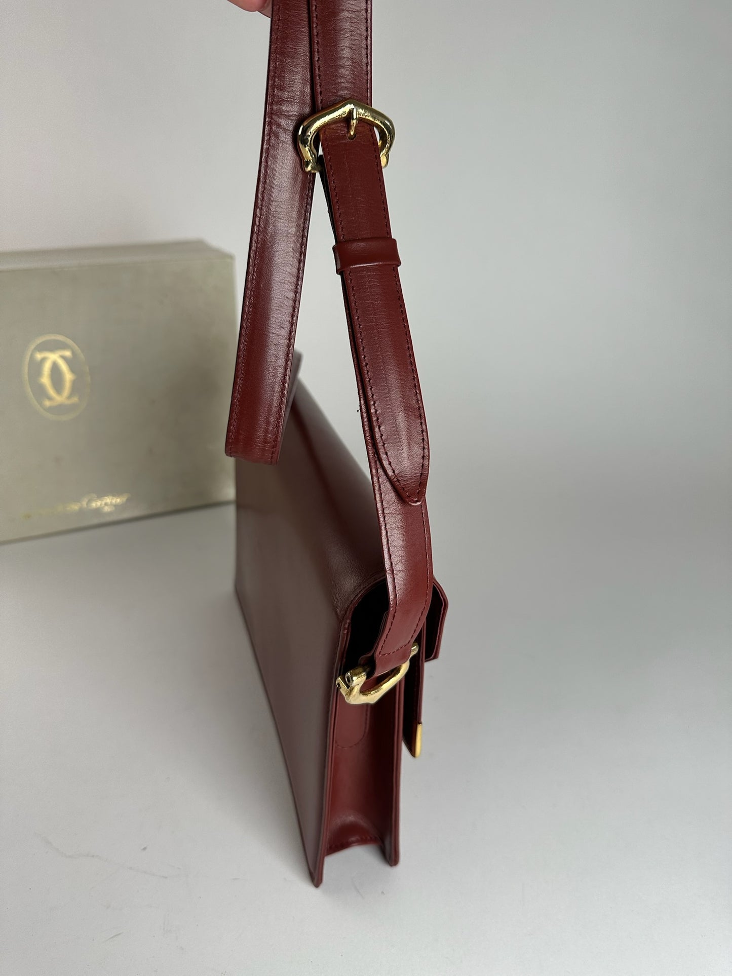 Vintage Cartier leather bag burgundy