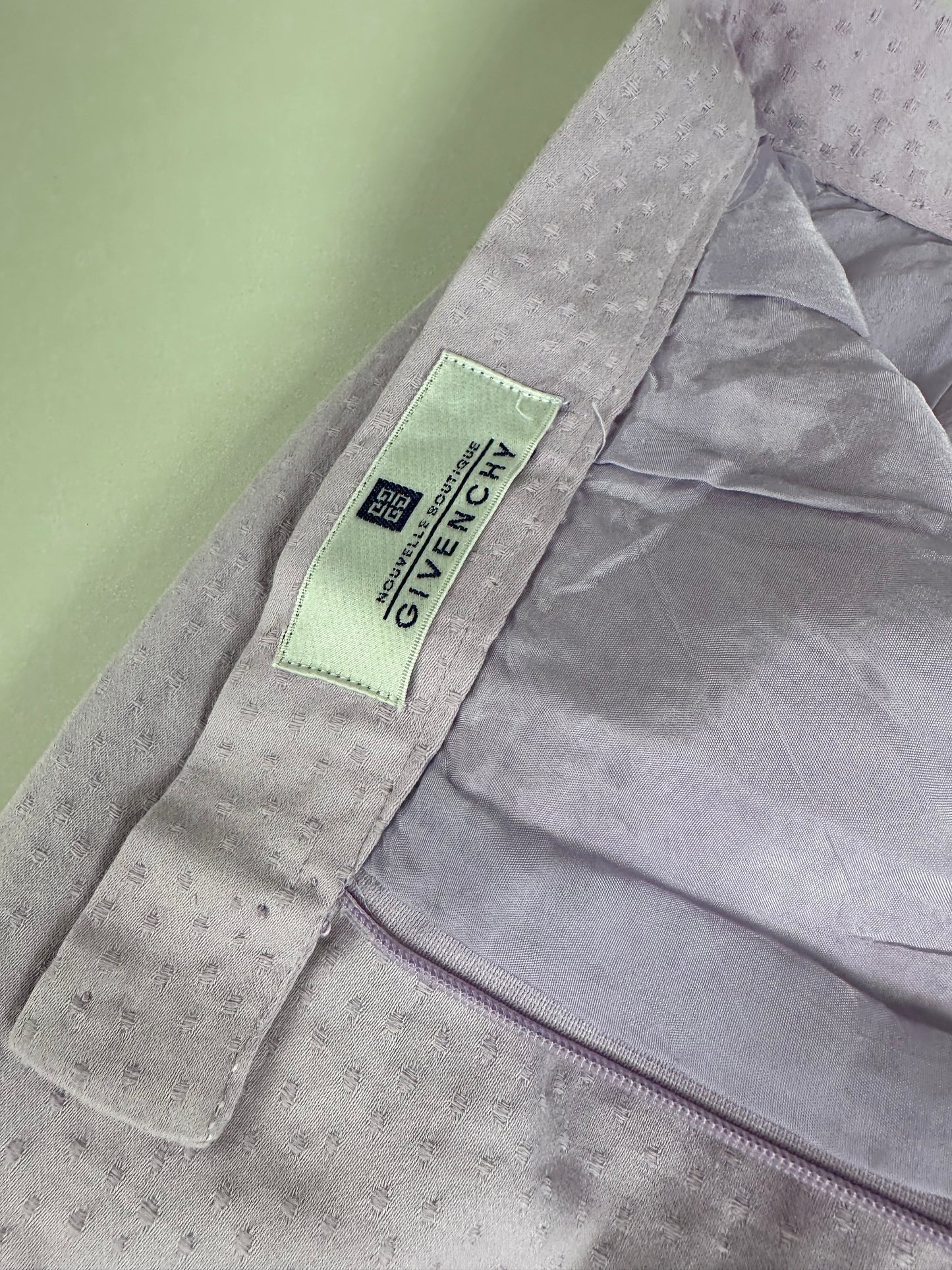 Vintage Givenchy Textured Silk Blend Twin Set Blazer Lavender S