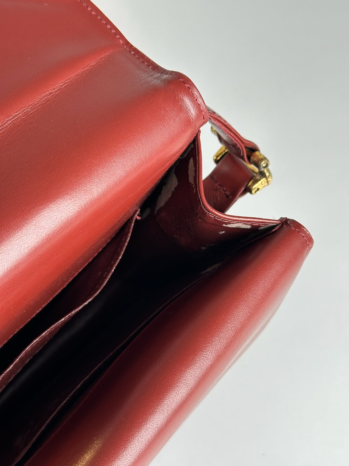 Vintage Cartier leather bag burgundy