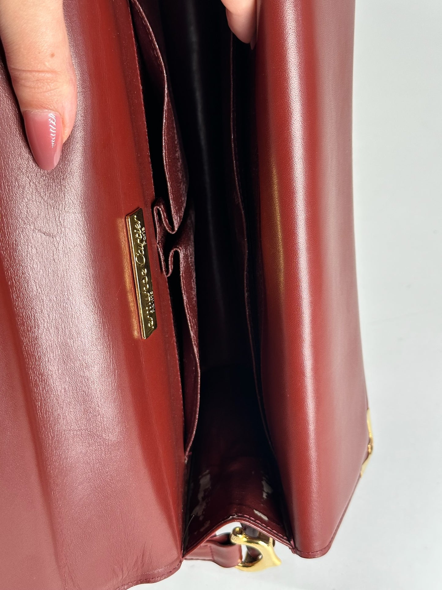 Vintage Cartier leather bag burgundy