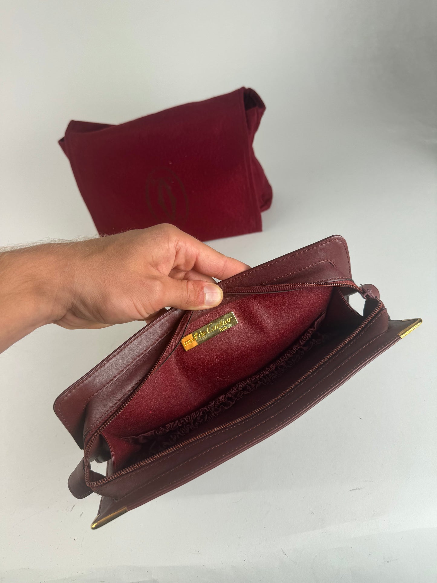 Vintage Cartier Leather clutch burgundy