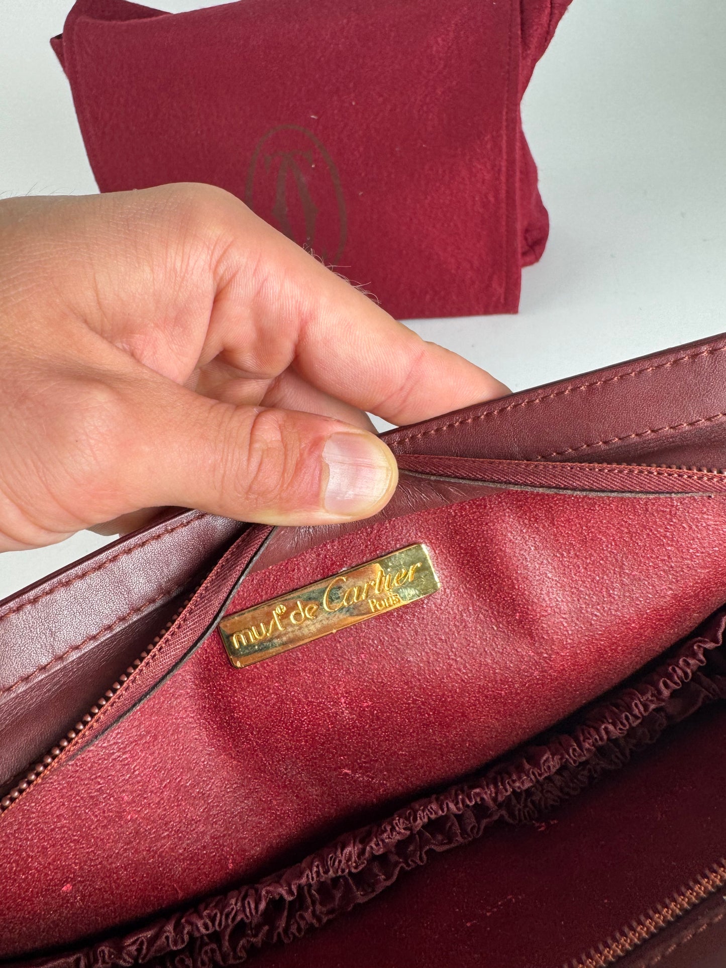 Vintage Cartier Leather clutch burgundy