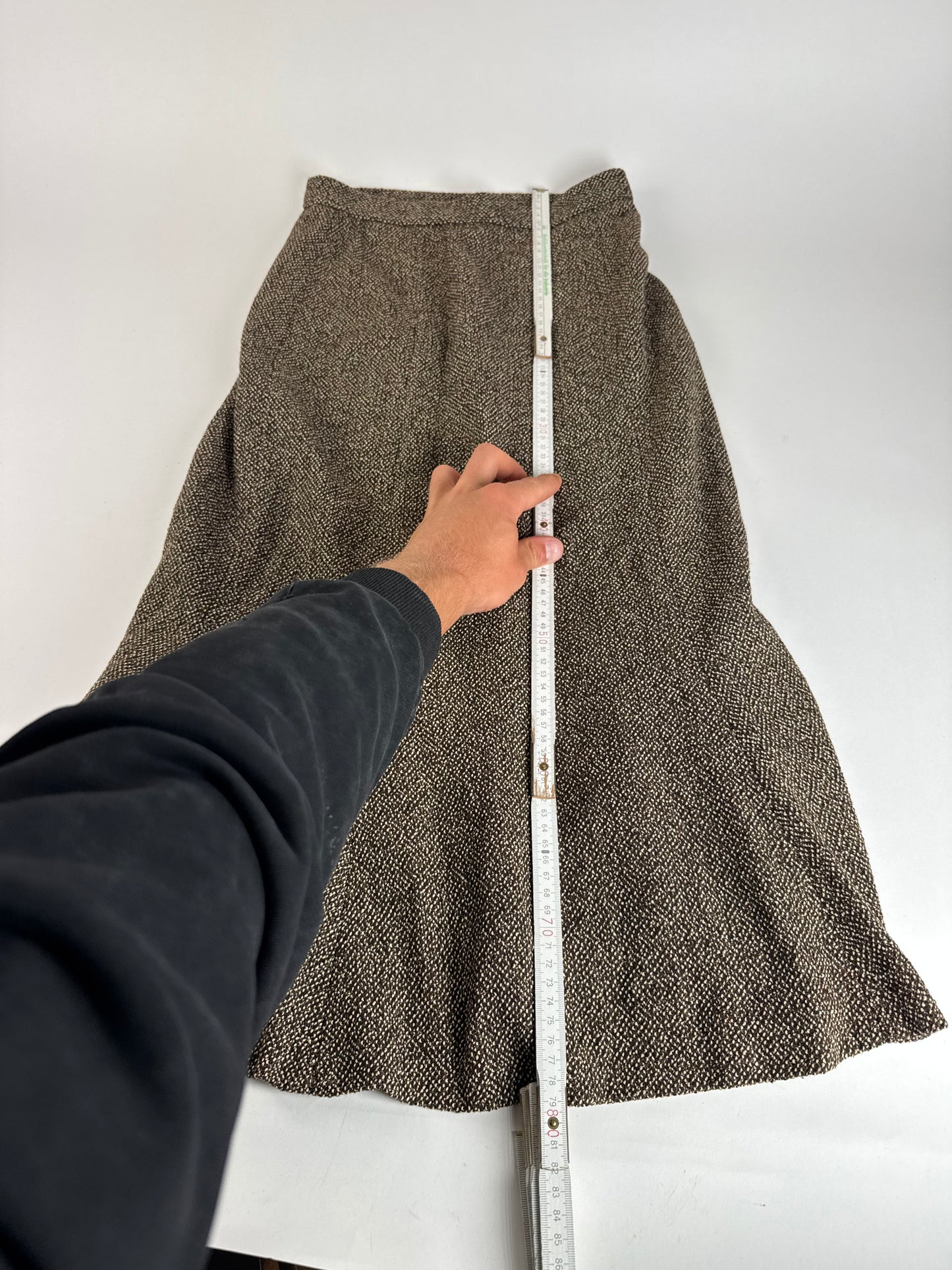 Vintage Fendi Roma wool skirt brown M